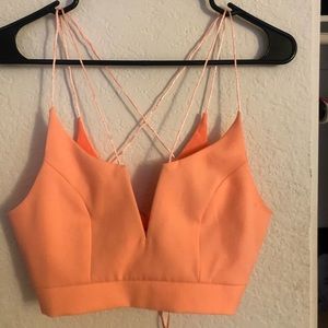 ANGL Orange Dressy Crop Top
